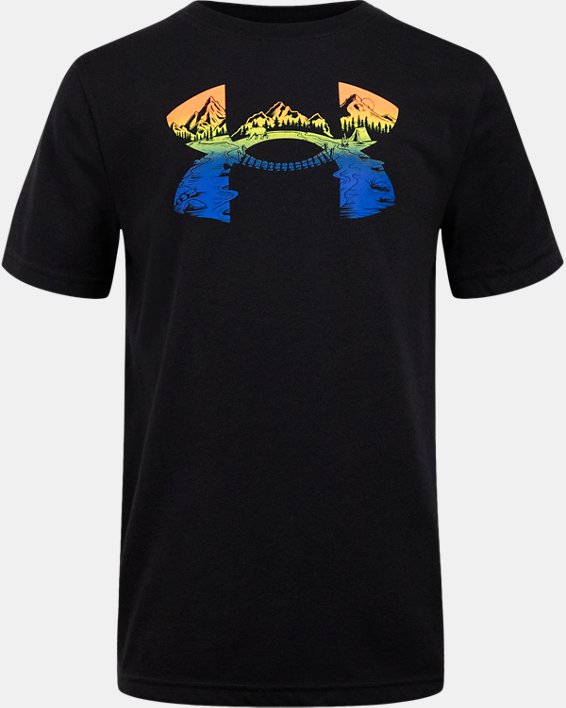 Boys' UA River Logo Gradient Short Sleeve T-Shirt, Black, pdpMainDesktop image number 0